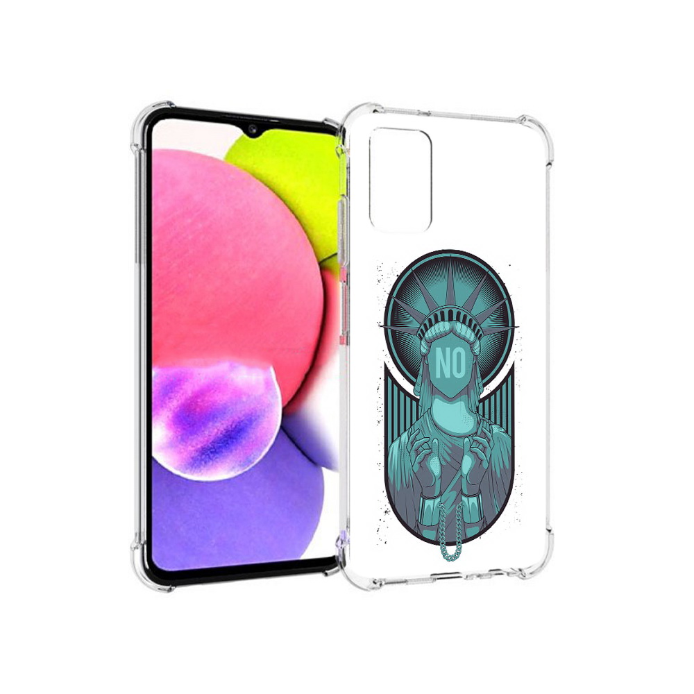 

Чехол MyPads Tocco для Samsung Galaxy A03s статуя свободы зеленый (PT162170.549.623), Прозрачный, Tocco