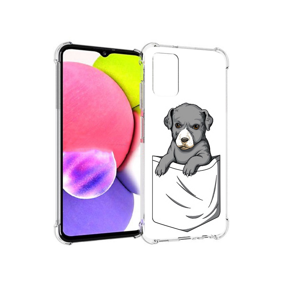 

Чехол MyPads Tocco для Samsung Galaxy A03s собачка в кармане (PT162170.549.611), Прозрачный, Tocco