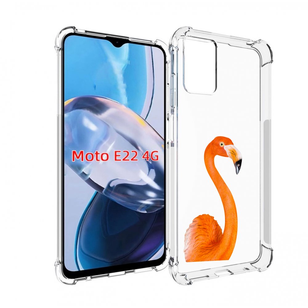 

Чехол MyPads оранжевый-фламинго для Motorola Moto E22 4G / E22i 4G, Прозрачный, Tocco