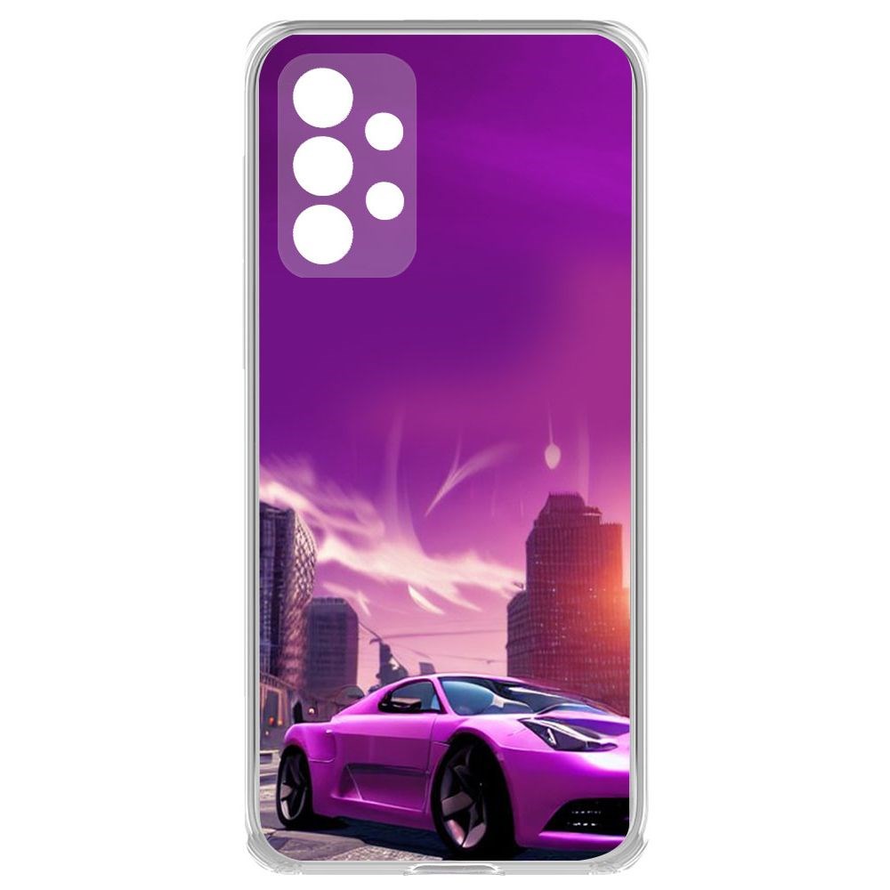 Чехол-накладка Krutoff Clear Case Розовое авто для Samsung Galaxy A73 5G (A736)