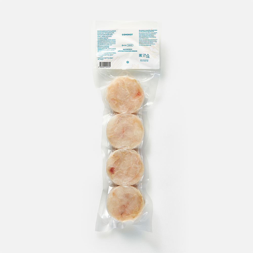Хек Самокат филе, порционное, замороженное, 300 г