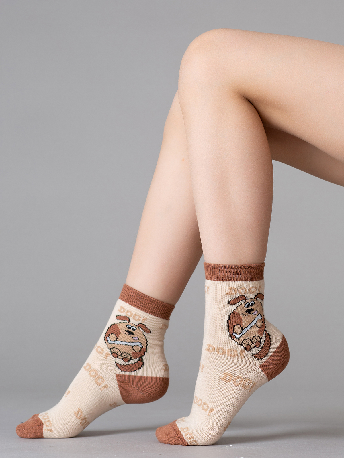 

Носки детские OMSA kids 21P66 кот и пес песочный, 20-22, Бежевый, 21P66 кот и пес