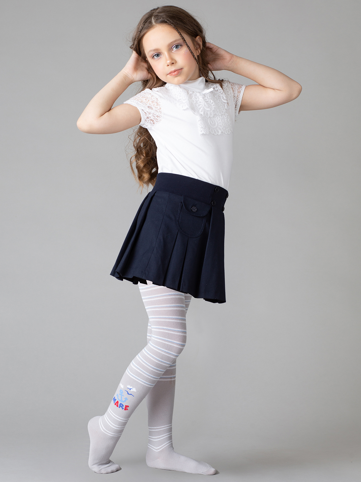 

Колготки детские OMSA kids 13P64-1 кораблик якорь серый, 104-110, 13P64-1 кораблик якорь