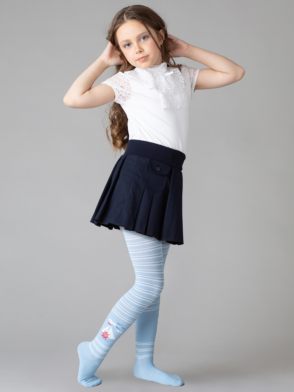 

Колготки детские OMSA kids 13P64-1 кораблик якорь голубой, 104-110, 13P64-1 кораблик якорь
