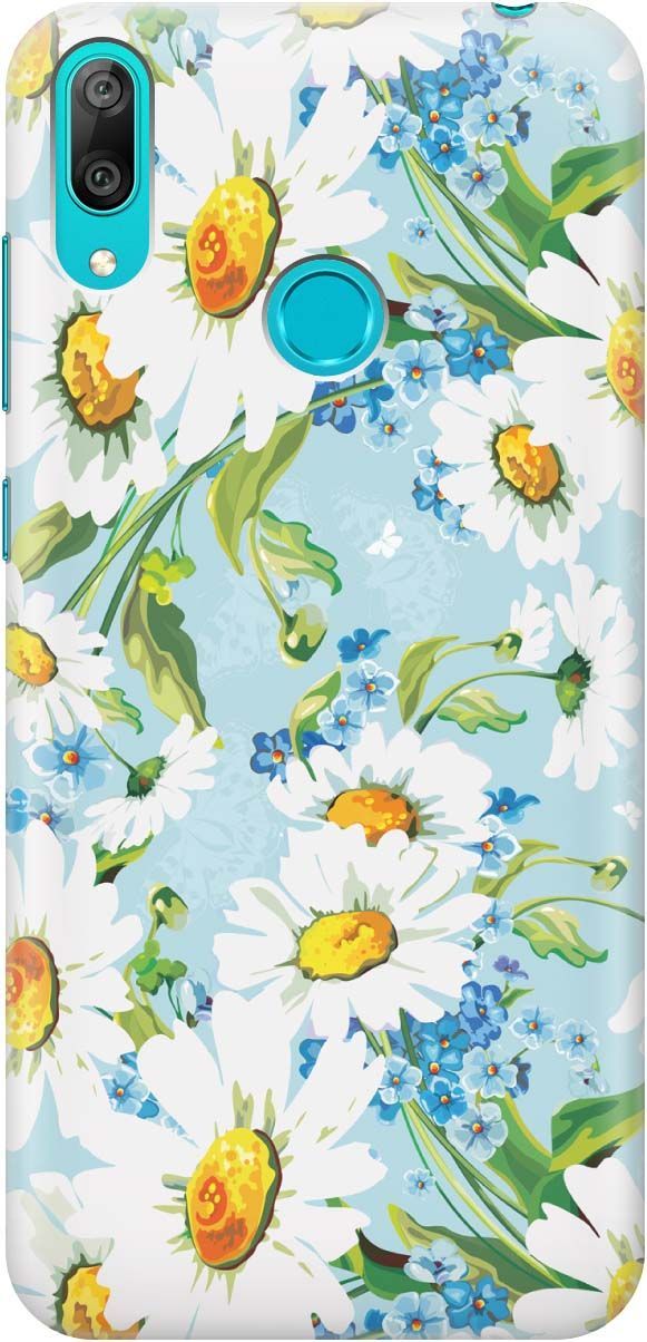 

Силиконовый чехол на Huawei Y7 (2019) с принтом "Поле ромашек", Белый;голубой, 367