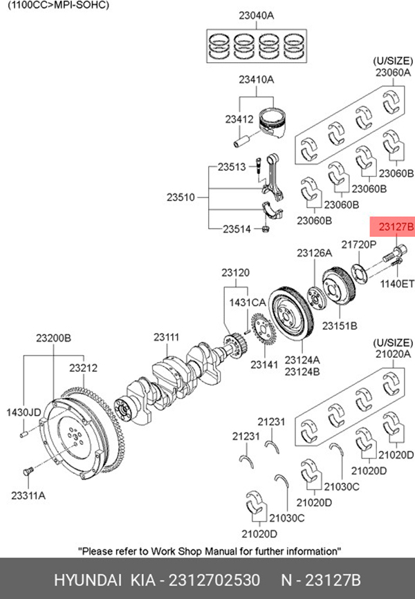 

Болт М10 () Hyundai-KIA арт. 2312702530