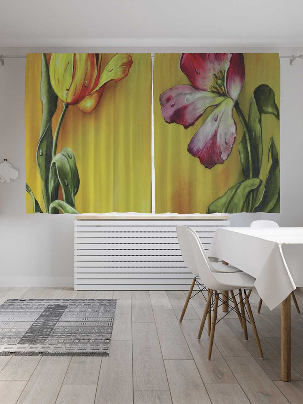 

Классические шторы JoyArty "Ретро Цветок Живопись", Oxford DeLux, 2 полотна 145x180 см, Ретро Цветок Живопись