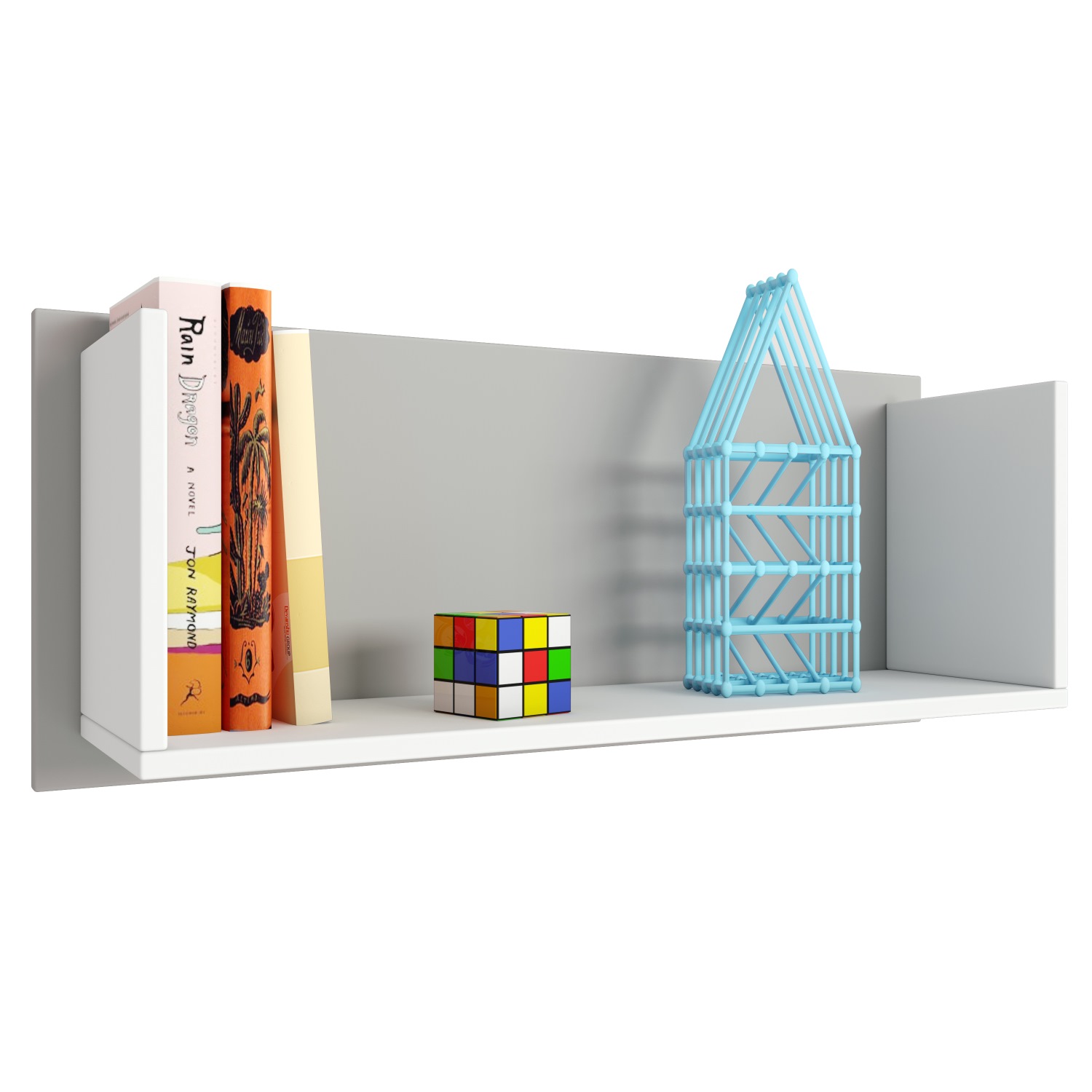 

Полка книжная Polini kids Mirum 5L 800 белый-серый