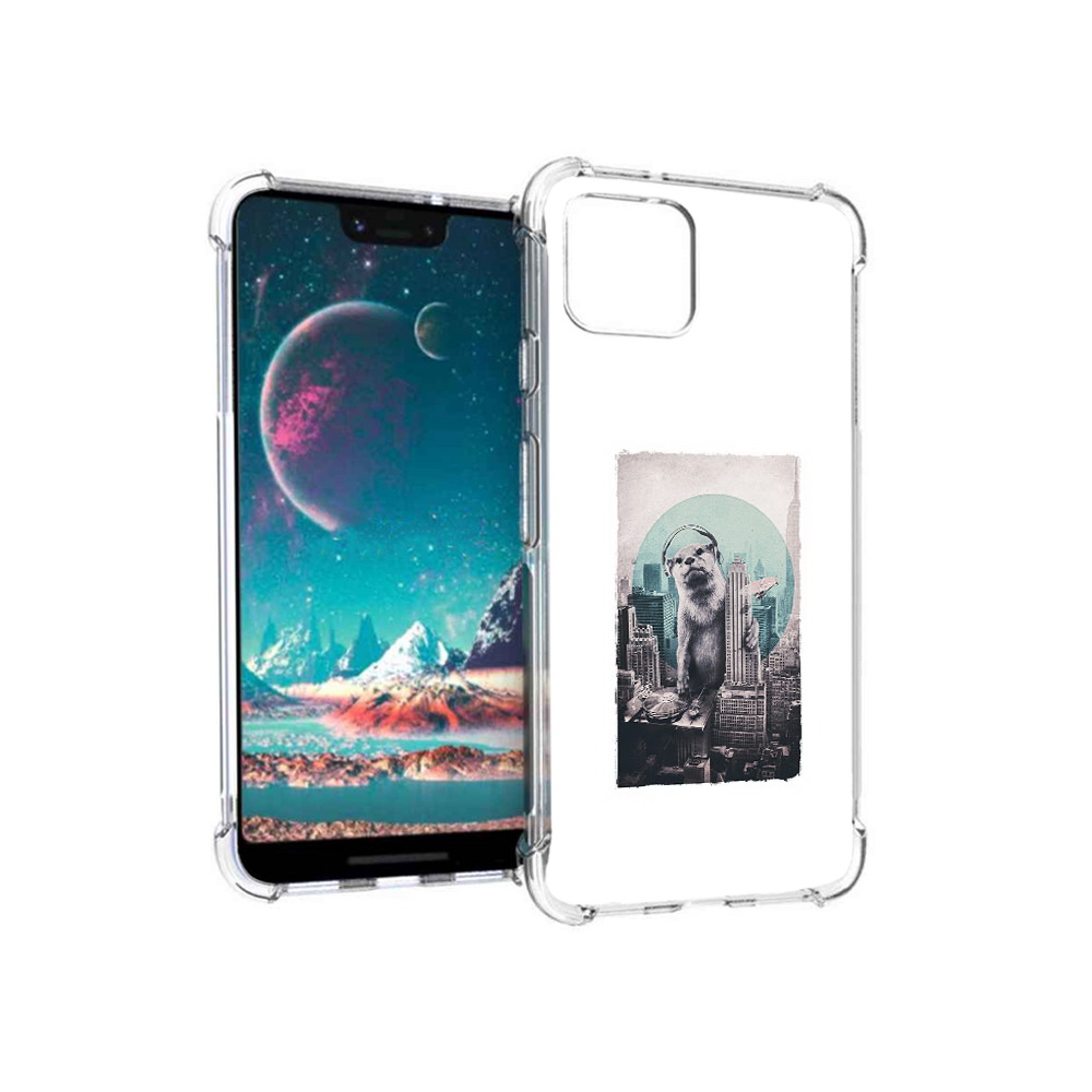 

Чехол MyPads Tocco для Google Pixel 4 выдра в городе, Прозрачный, Tocco