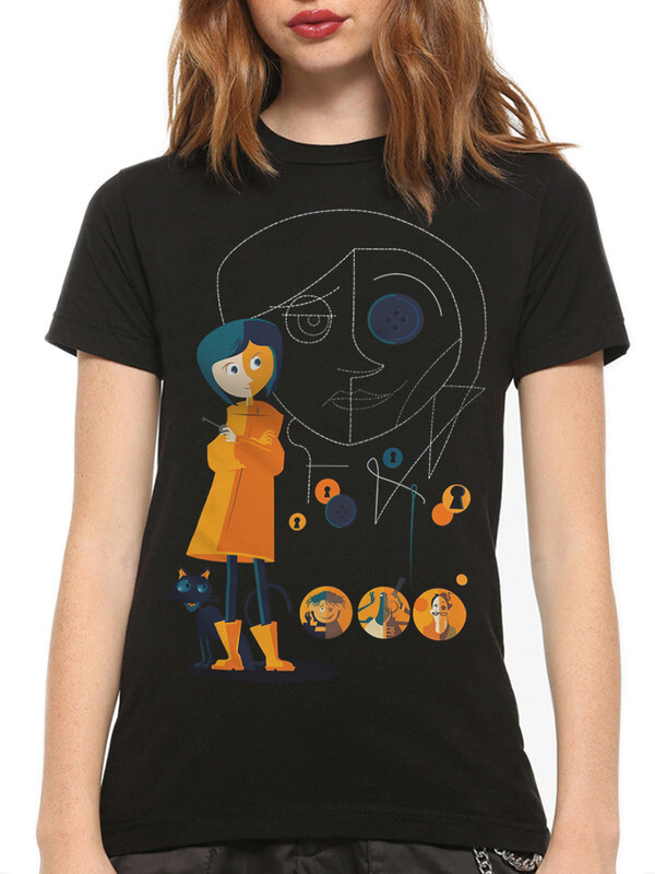

Футболка женская DreamShirts Studio Коралина в Стране Кошмаров COR-11 черная L, Черный, Коралина в Стране Кошмаров COR-11