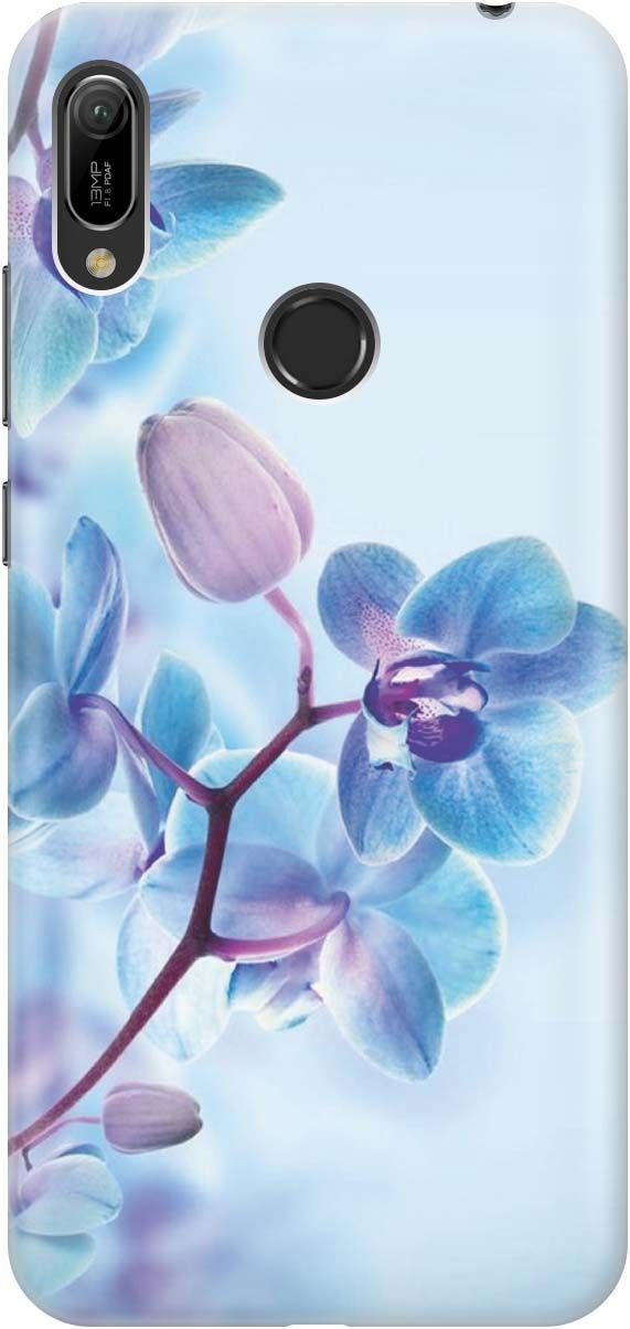 

Чехол на Honor 8A/8A Pro/Huawei Y6 (2019)/Y6 Prime (2019) "Синий цветок на синем", Голубой;синий, 180