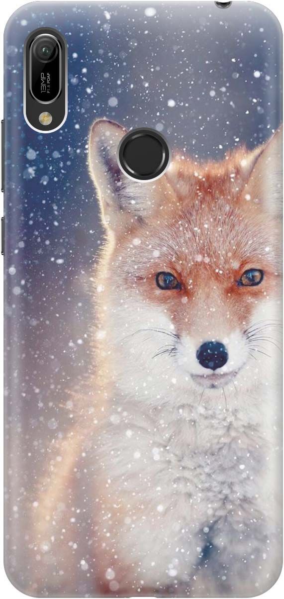 

Чехол на Honor 8A/8A Pro/Huawei Y6 (2019)/Y6 Prime (2019) "Лисица в снегопад", Белый;оранжевый, 180