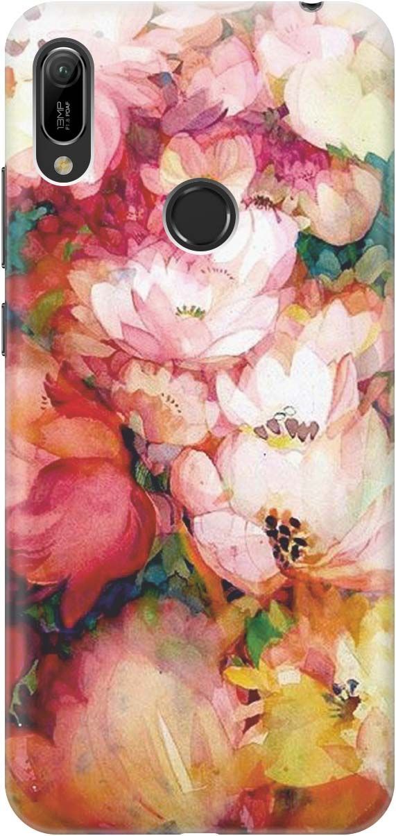 

Чехол на Honor 8A/8A Pro/Huawei Y6 (2019)/Y6 Prime (2019) "Яркие цветы", Белый;зеленый, 364