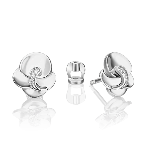

Серьги-пусеты из белого золота с бриллиантом PLATINA jewelry 02-5005-00-101-1120, 02-5005-00-101-1120