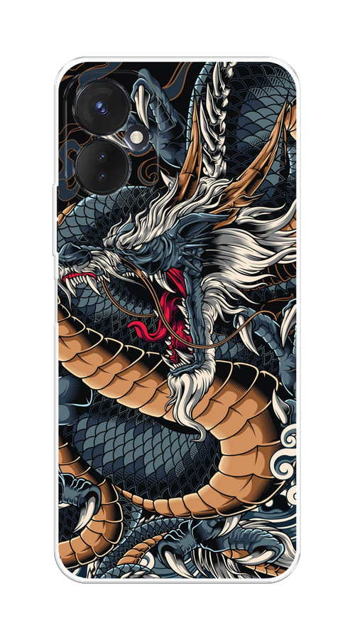

Чехол на Tecno Spark 9 Pro "Japanese Dragon", Коричневый;черный;синий, 301950-1