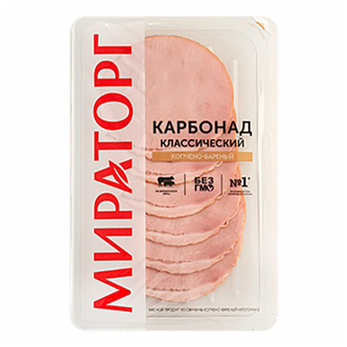 

Карбонад варено-копченый Мираторг классический в нарезке 150 г