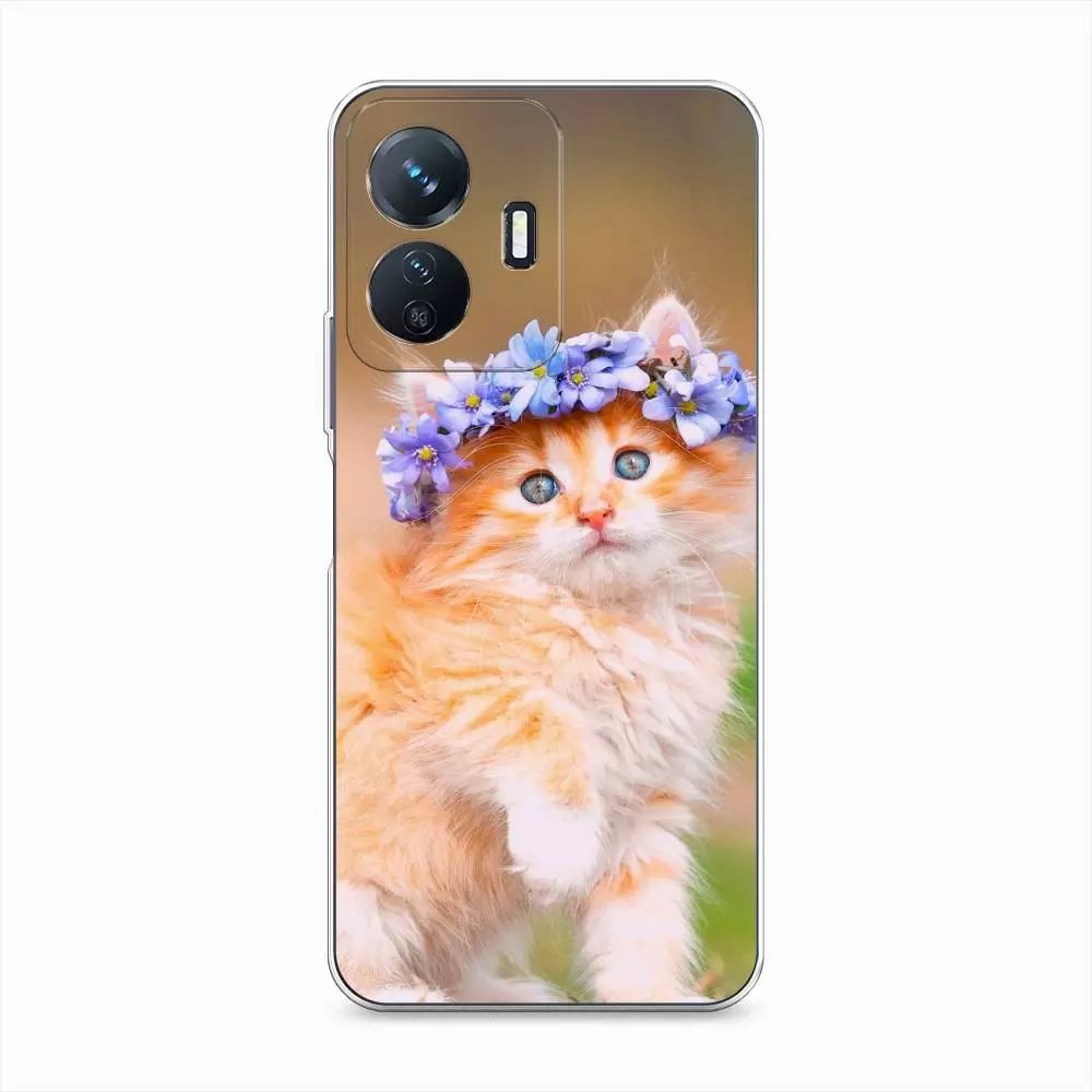 

Чехол Awog на Vivo Y77e "Рыжий кот в венке", Разноцветный, 267350-1