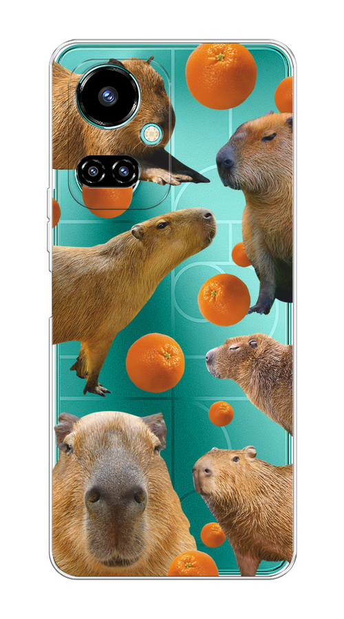 

Чехол на Tecno Camon 19/19 Pro 4G "Капибара и апельсины", Бежевый;оранжевый, 301650-1