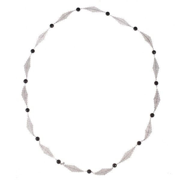 

Колье из серебра с ониксом 90 см JV ST-474-4L-BD_OX_WG, ST-474-4L-BD_OX_WG