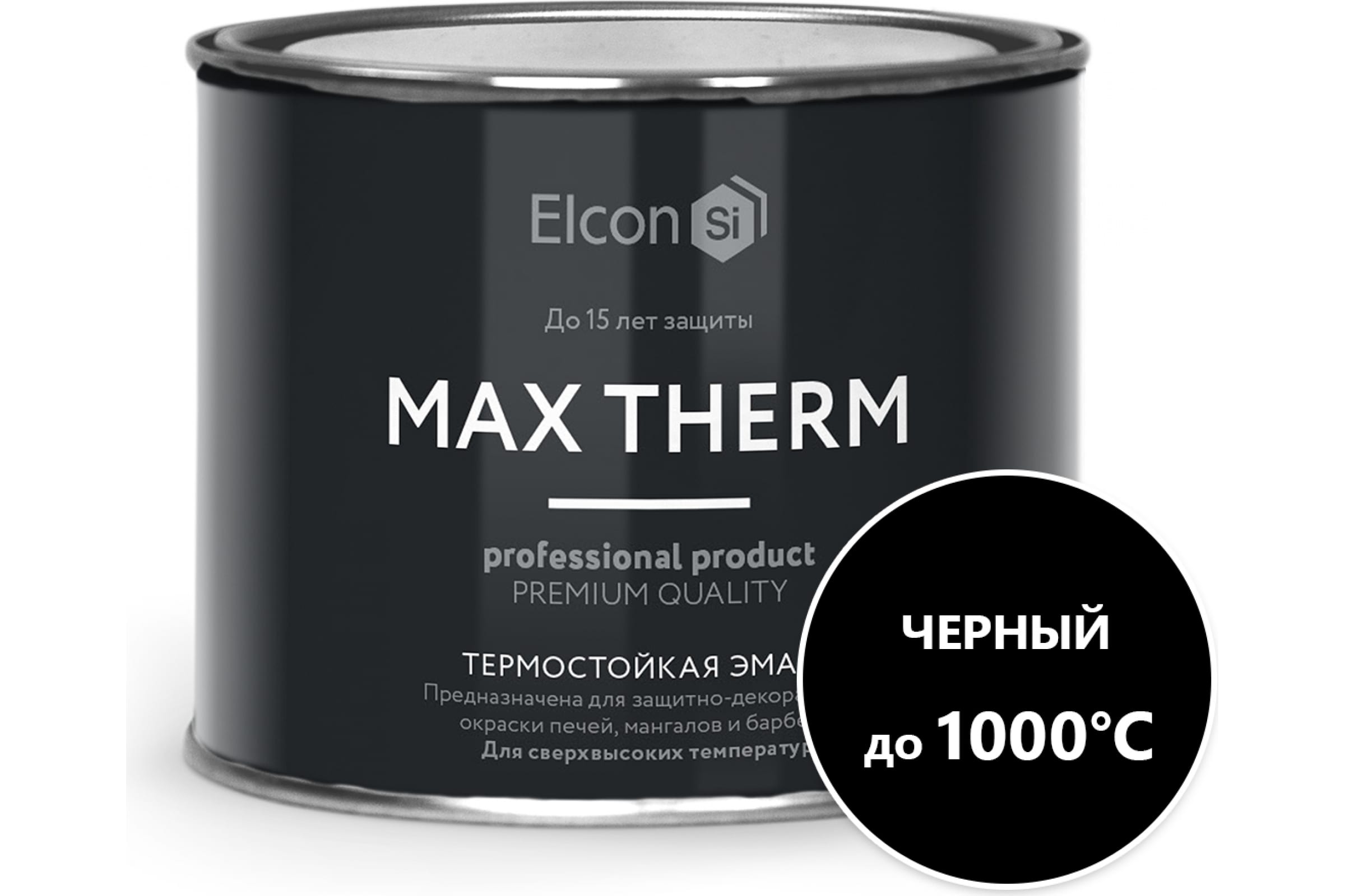 фото Elcon термостойкая эмаль черная 1000 градусов /0,4кг/ 00-00002903