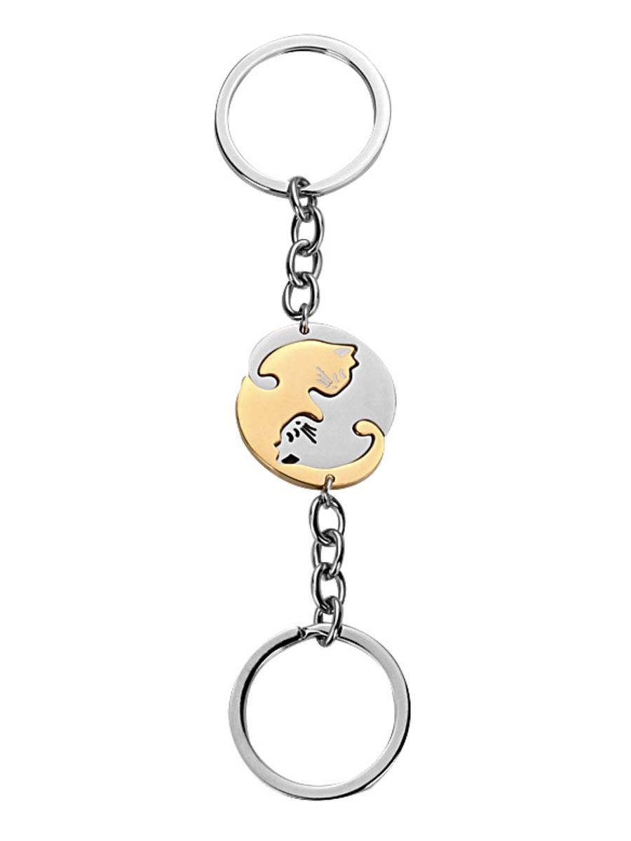 Парные брелоки унисекс 4Love4You DBR056 серебристые/золотистые