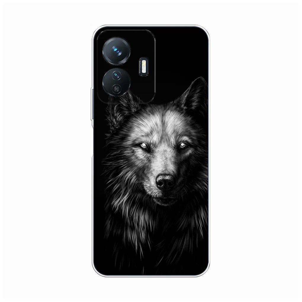 

Чехол Awog на Vivo Y77e "Волк черно белый", Белый;черный, 267350-1