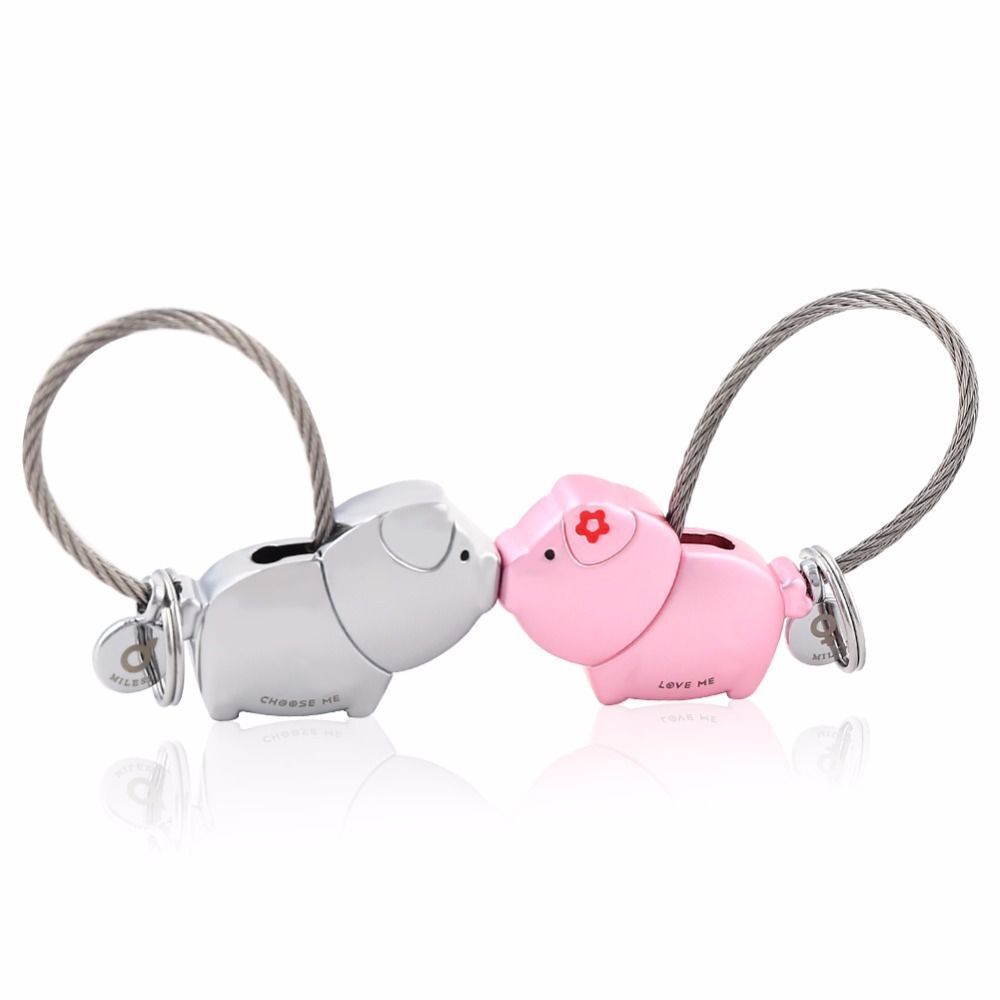 

Парные брелоки унисекс 4Love4You DBR049 серебристые/розовые, DBR049