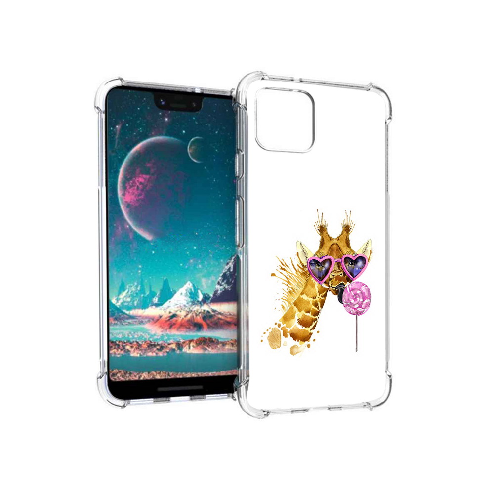 

Чехол MyPads Tocco для Google Pixel 4 акварельный жираф (PT139521.618.217), Прозрачный, Tocco
