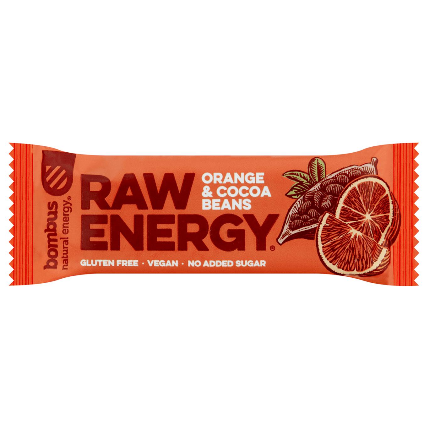 

Батончик Bombus Raw energy, фруктовый, с апельсином и какао бобами, без сахара, 50 г