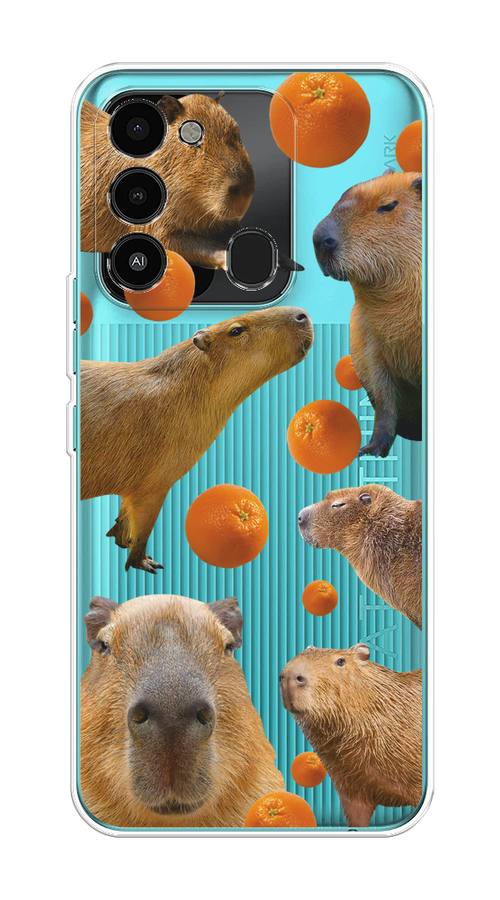 

Чехол на Tecno Spark Go 2022/8С/9 "Капибара и апельсины", Бежевый;оранжевый, 301250-1