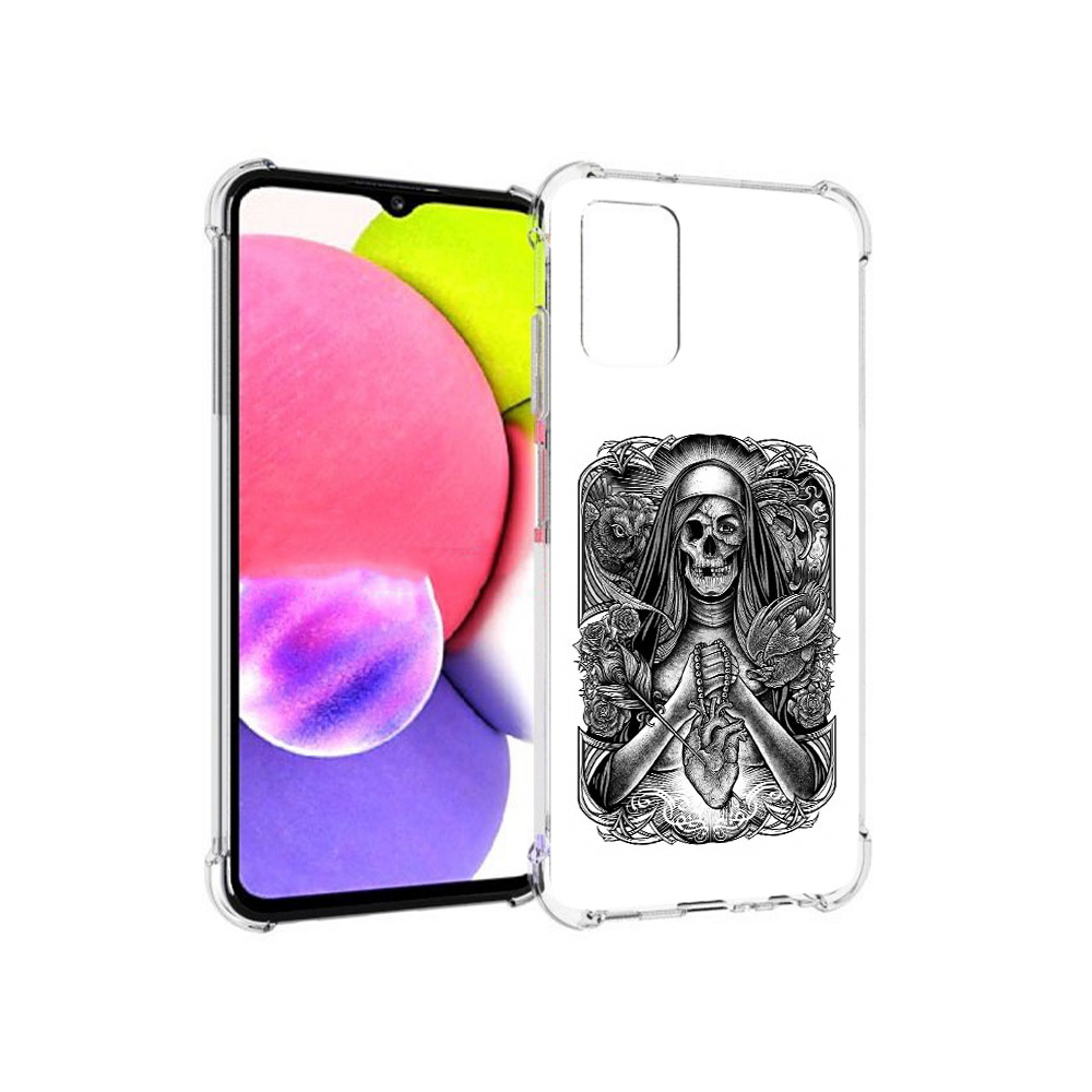 

Чехол MyPads Tocco для Samsung Galaxy A03s скелет с сердцем (PT162170.549.603), Прозрачный, Tocco