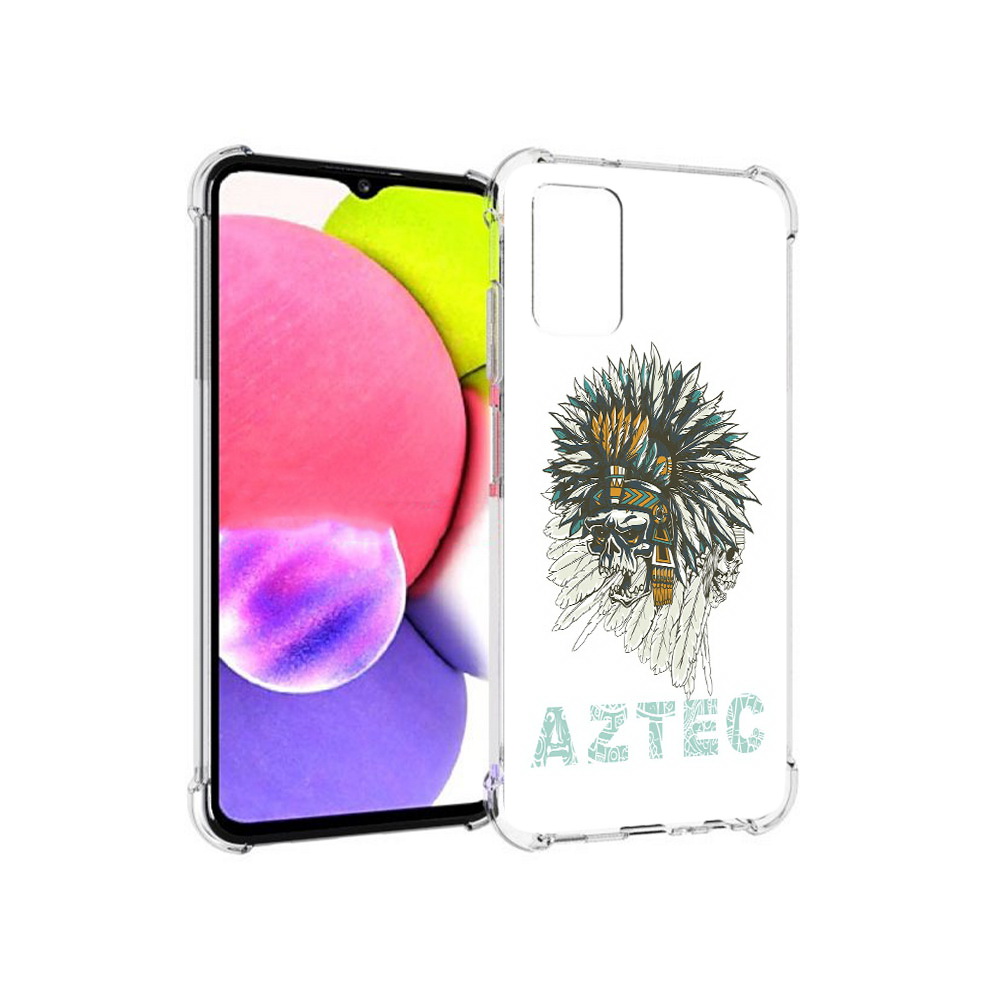 

Чехол MyPads Tocco для Samsung Galaxy A03s скелет индеец (PT162170.549.602), Прозрачный, Tocco