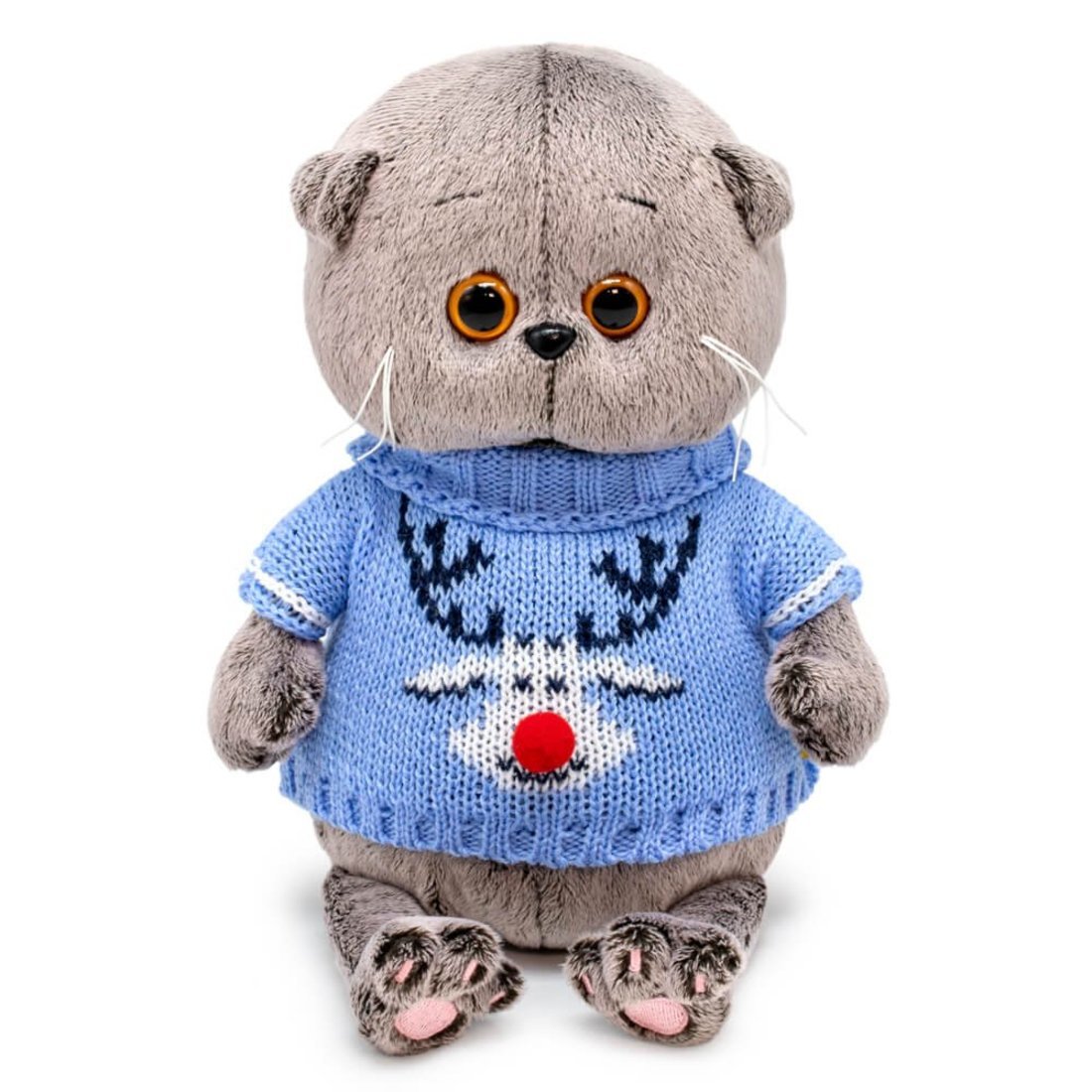 

Мягкая игрушка BUDI BASA Басик BABY в свитере с оленем 20 см BB130, Серый, BB130