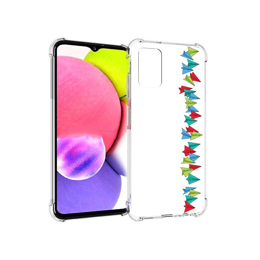

Чехол MyPads Tocco для Samsung Galaxy A03s самолетики из листочков (PT162170.549.593), Прозрачный, Tocco