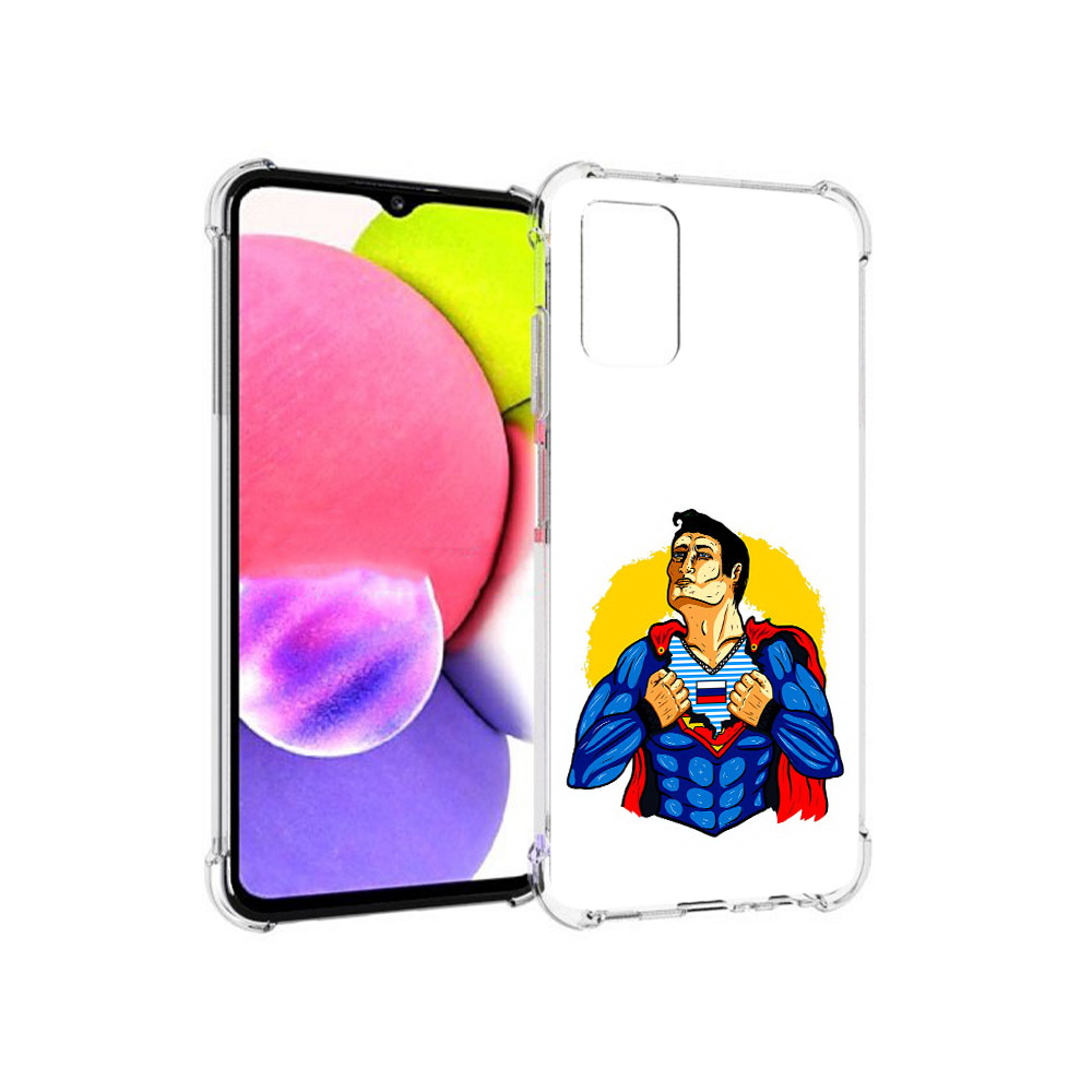 

Чехол MyPads Tocco для Samsung Galaxy A03s русский супермен (PT162170.549.591), Прозрачный, Tocco