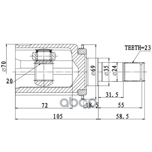 

Шрус Внутренний Z87922r Nsii0018401564 Zikmar арт. Z87922R