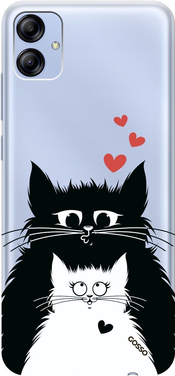 

Чехол на Samsung Galaxy A04e с 3D принтом "Cats in Love" прозрачный, Прозрачный;белый, 158471