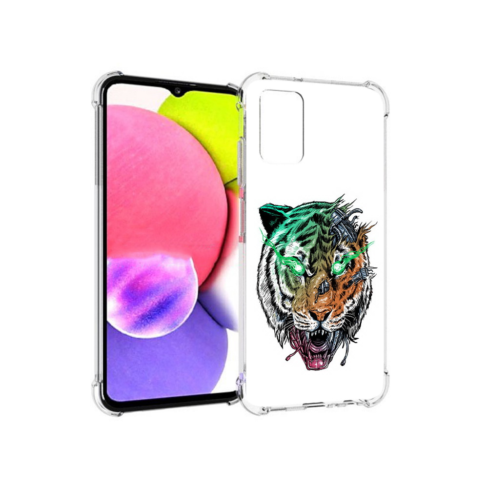 

Чехол MyPads Tocco для Samsung Galaxy A03s робо-тигр (PT162170.549.584), Прозрачный, Tocco