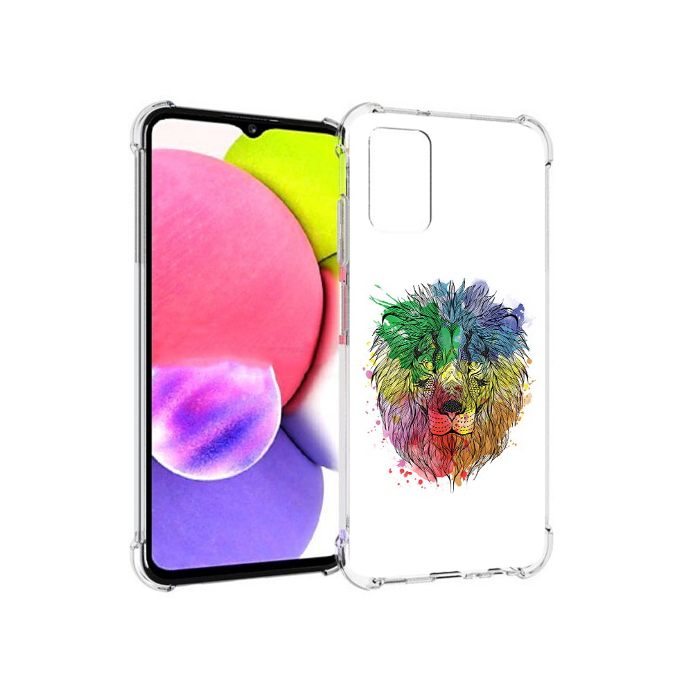 

Чехол MyPads Tocco для Samsung Galaxy A03s разноцветный гордый лев (PT162170.549.573), Прозрачный, Tocco