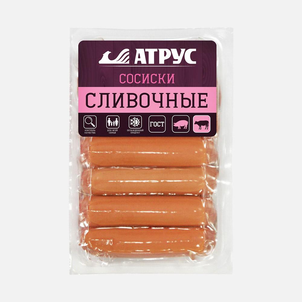 

Сосиски вареные Атрус | сливочные, охлажденные, в вакууме, категория Б, 350 г