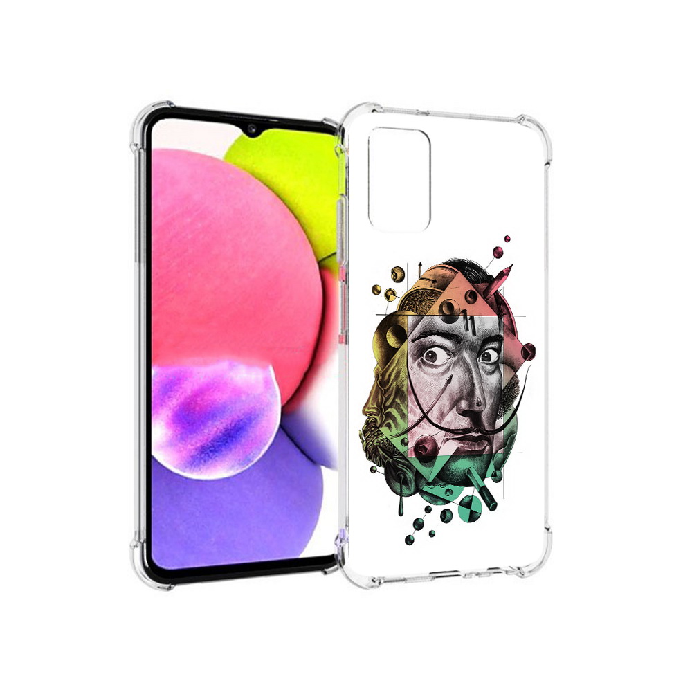 

Чехол MyPads Tocco для Samsung Galaxy A03s разноцветное лицо абстракция (PT162170.549.570), Прозрачный, Tocco