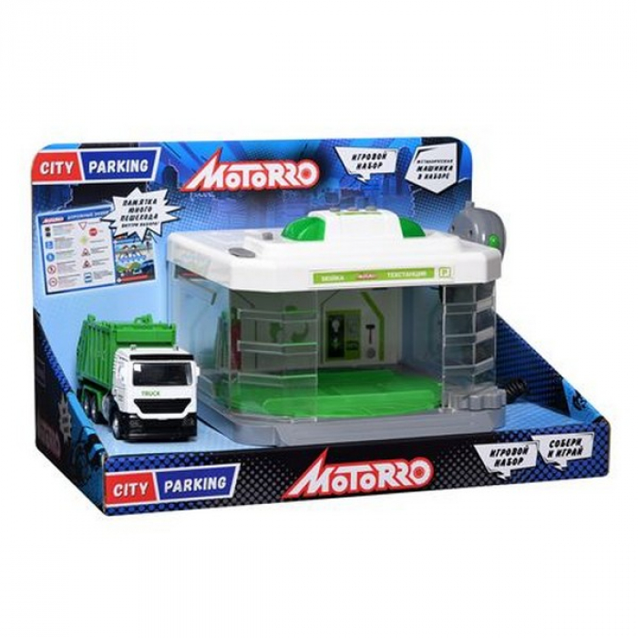 Гараж Motorro с рацией Чистый город (1 метал машинка в комплекте) HL1058378ХЛ