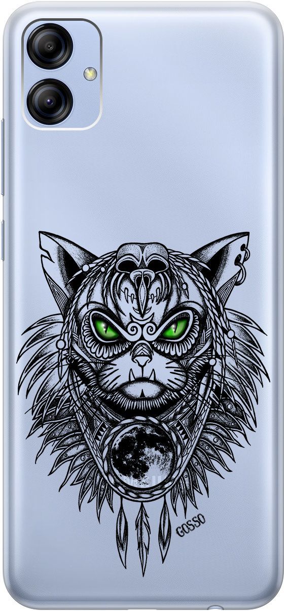 

Чехол на Samsung Galaxy A04e с 3D принтом "Shaman Cat" прозрачный, Прозрачный;черный, 158471
