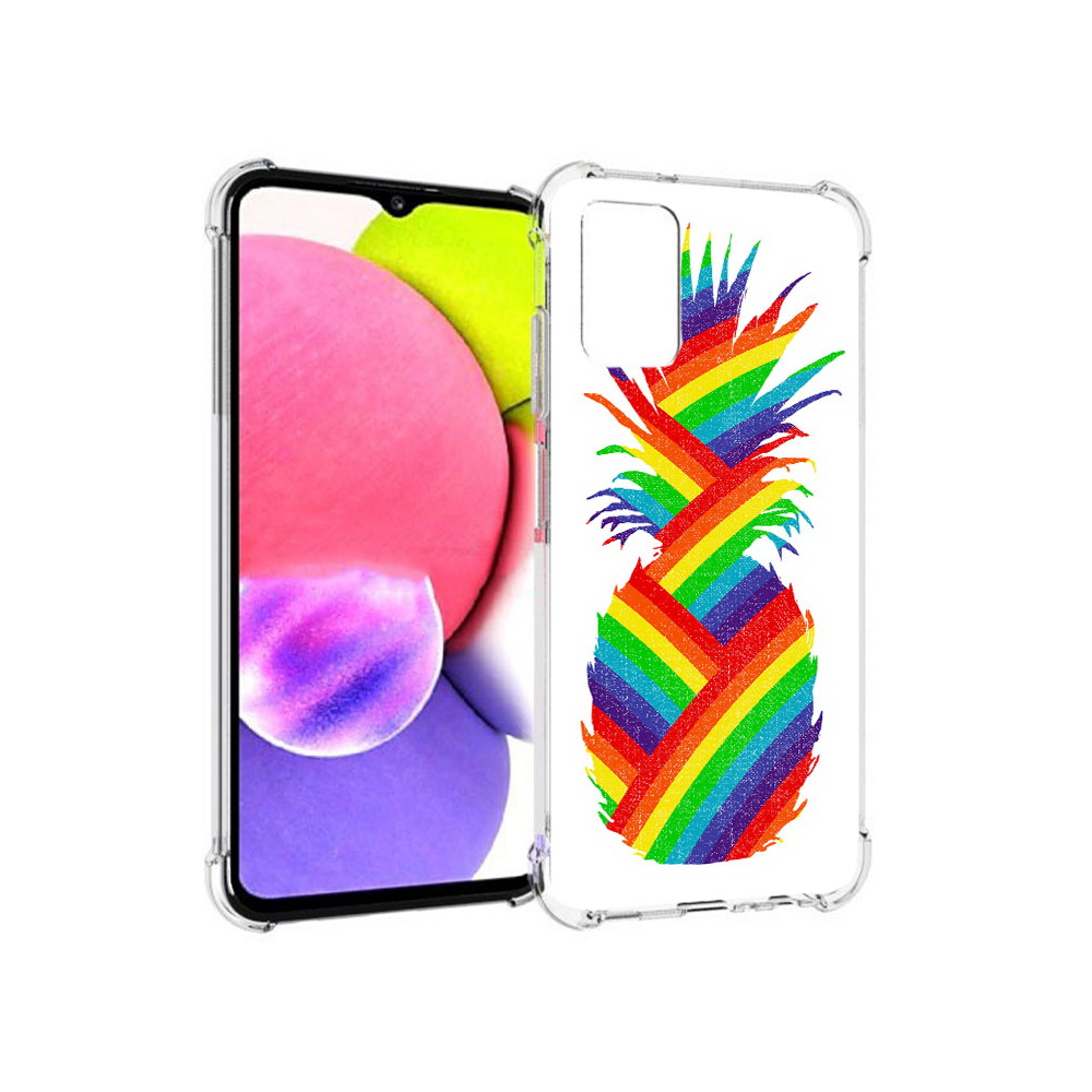 

Чехол MyPads Tocco для Samsung Galaxy A03s радужный ананас (PT162170.549.566), Прозрачный, Tocco