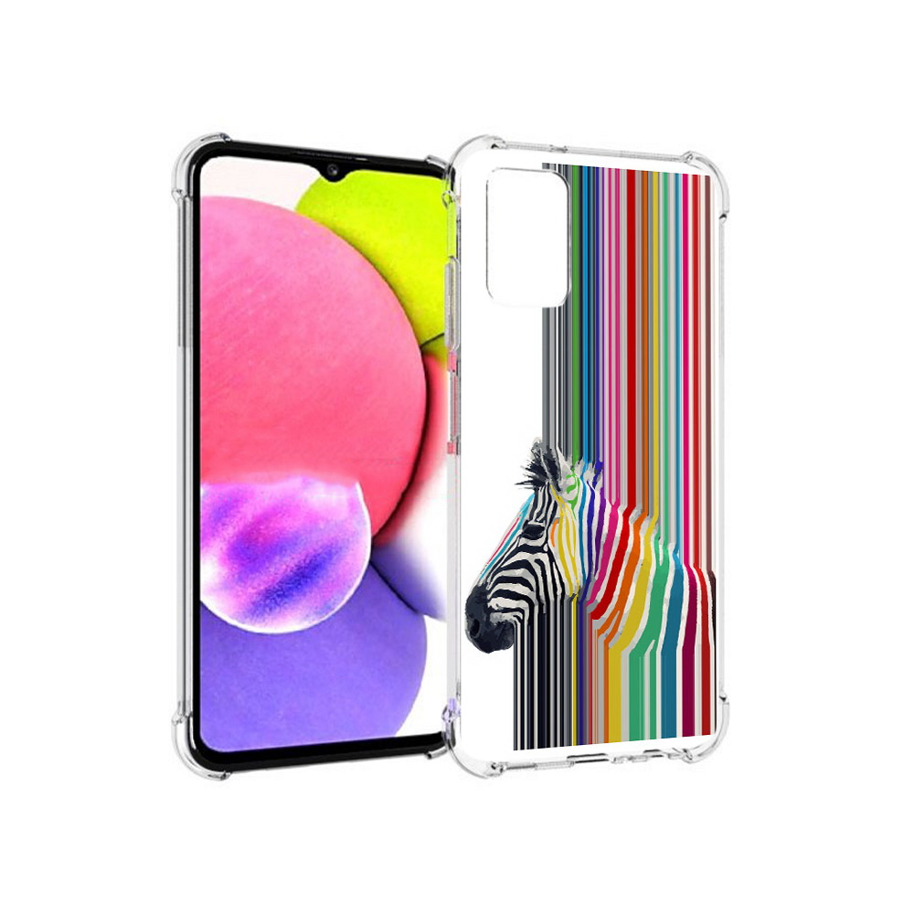 

Чехол MyPads Tocco для Samsung Galaxy A03s радужная зебра (PT162170.549.565), Прозрачный, Tocco