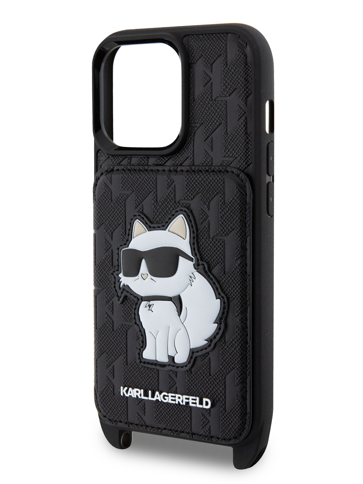 Чехол Karl Lagerfeld для iPhone 13 Pro из экокожи с карманом для карт, Black