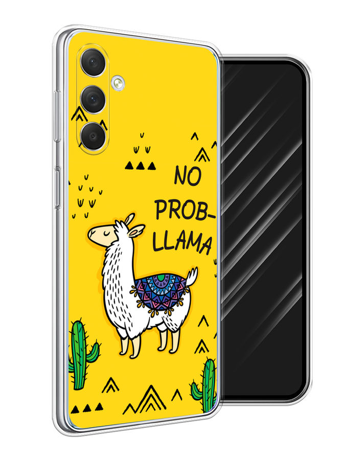 

Чехол Awog на Samsung Galaxy M54 "No probLLama", Желтый;черный;синий, 2108250-2