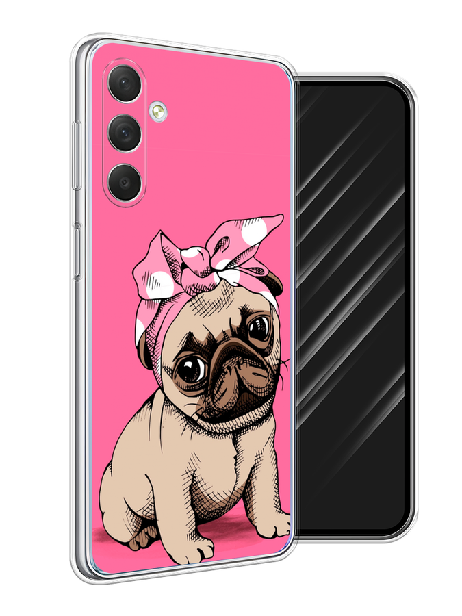 

Чехол Awog на Samsung Galaxy M54 "Dog Pin-Up", Розовый;бежевый, 2108250-2