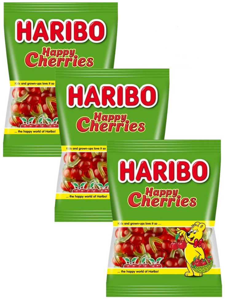 

Мармелад HARIBO жевательный Happy Cherries Веселая вишня, 3 шт по 175 г, Веселые вишенки