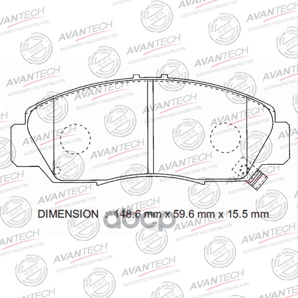 

Тормозные колодки AVANTECH дисковые с проивоскрипной пластиной AV593